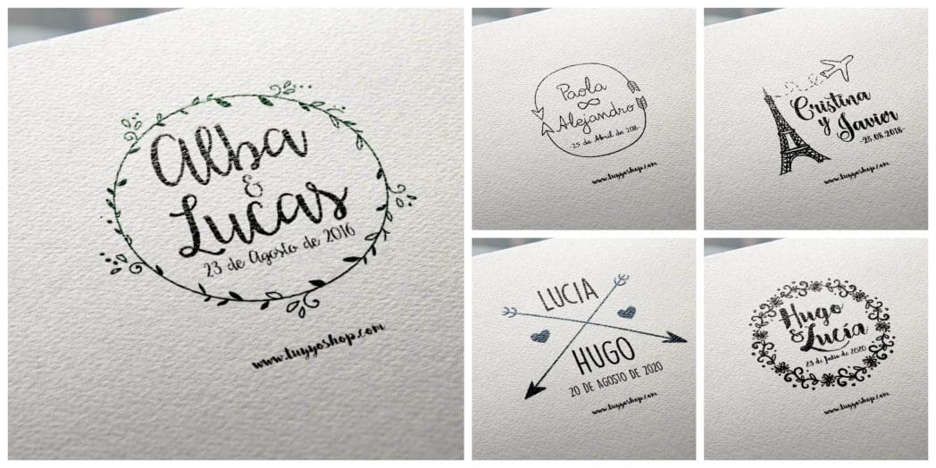 sellos de boda personalizados collage