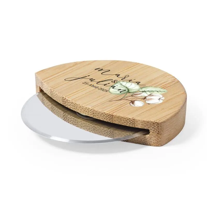 Cortapizzas de bambú personalizado, modelo cotton - Imagen 3