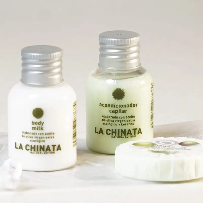 Pack Jabón, Body Milk y Acondicionador en bolsa de organza