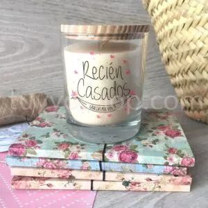 Vela para boda "Recién casados, gracias por venir"