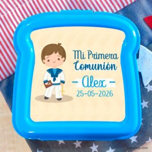 Fiambrera infantil personalizada, modelo Alex, colores vivos, 450ml