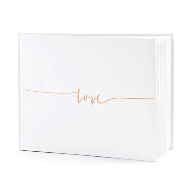 Libro de firmas para boda. Love oro rosa. 24 x 18.5cm