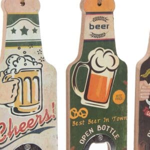 Abrebotellas de madera. Colección Beer. 4 modelos. 6,5x20cm