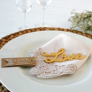 Abridor para boda. Palabra love. Dorado.