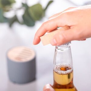 Abridor de madera con imán, redondo, personalizado, modelo alianzas abridor redondo personalizado