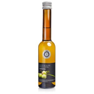 Botella de aceite monovarietal. AOVE. Arbequina. 250ml