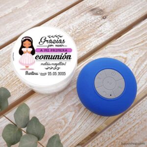 Ultimos regalos para invitados añadidos altavoz personalizado con ventosa emma