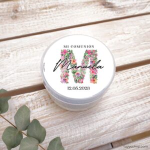 Ultimos regalos para invitados añadidos altavoz personalizado con ventosa inicial floral2