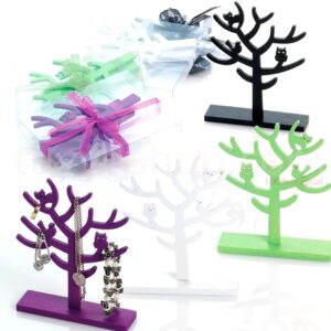 Arbol portajoyas en cajita y lazo a juego. 17cm. 4 colores disponibles.