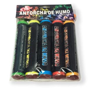 Pack de 5 antorchas de humo 60 segundos 5 colores.