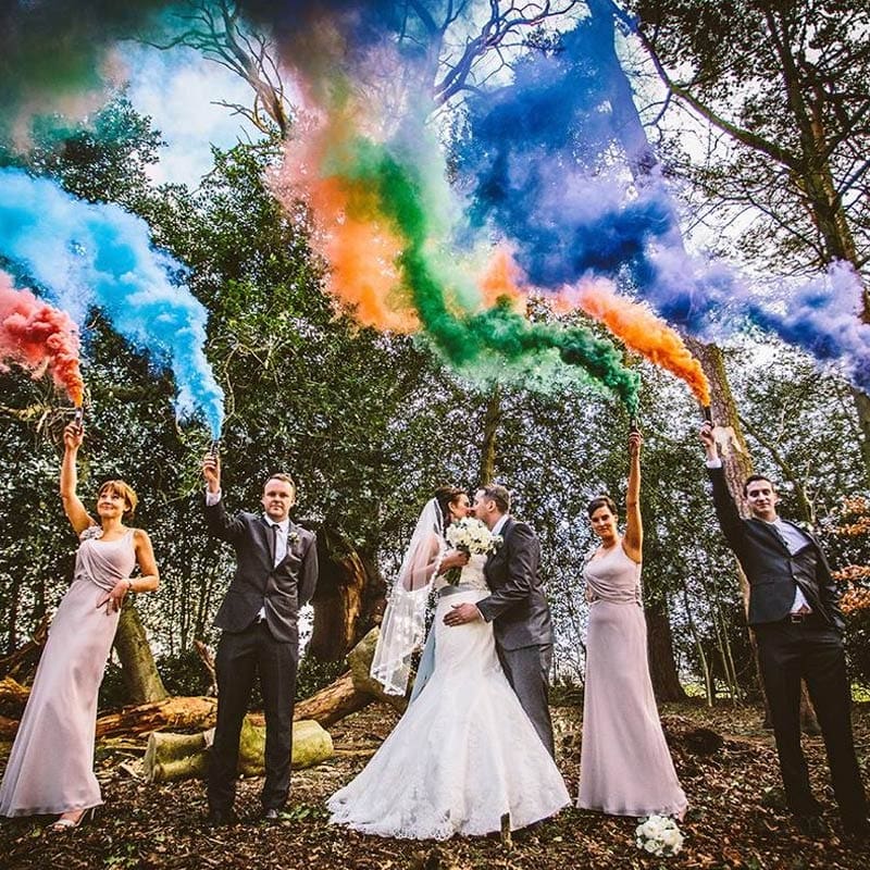 Pack antorchas de humo. 60 segundos. 5 colores. de boda.
