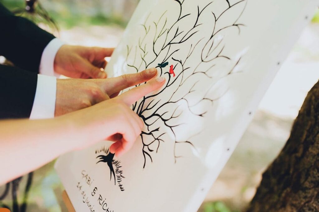 Arbol de huellas para boda