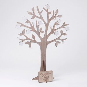 Árbol joyero de los deseos con placa personalizada. 29x40cm