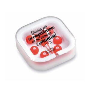 Auriculares para comunión personalizados. Gracias por acompañarme. Varios colores. auriculares personalizados comunion rojos