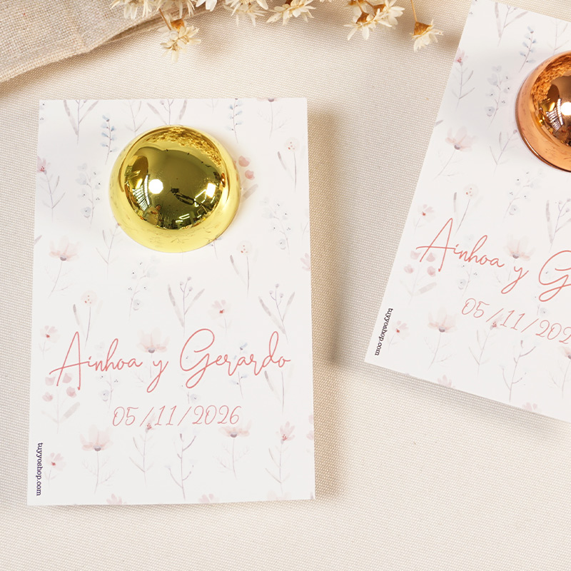 Bálsamo para boda personalizado con tarjeta de agradecimiento