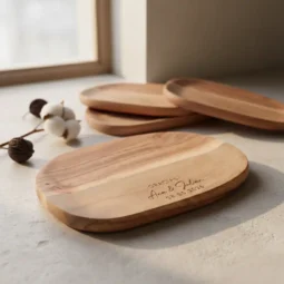 bandeja de madera personalizada para detalles de boda, elegante