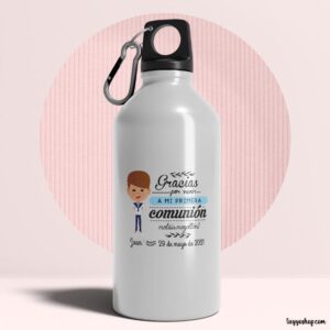 Bidón aluminio, personalizado para comunión, 400ml, modelo chico