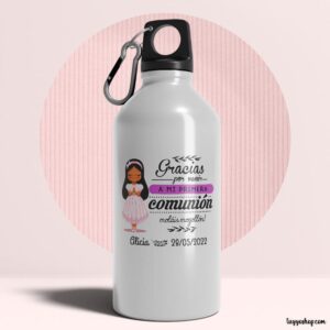 Bidón aluminio, personalizado para comunión, 400ml, modelo Martina