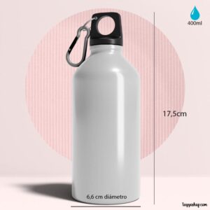 Bidón aluminio, personalizado para bautizo, 400ml, modelo Fox