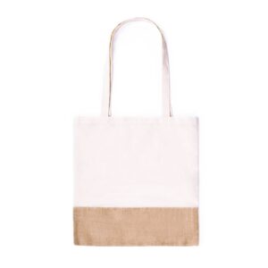 Bolsa ecológica bicolor de yute y algodón