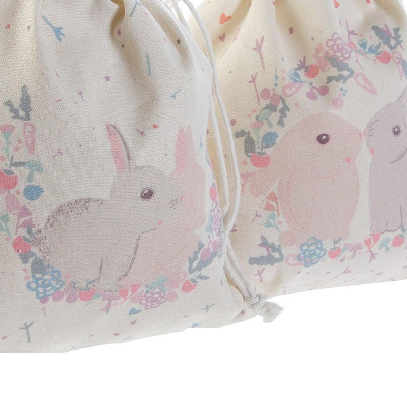 Bolsa merienda infantil. Modelo Rabbits. 24x26cm. Detalles