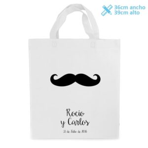 Bolsa personalizada para boda modelo bigote