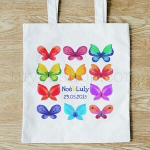 Bolsa personalizada para comunión. Modelo Butterfly Color