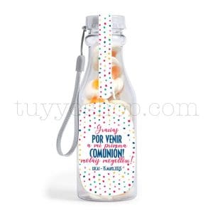 Botella reutilizable, llena de golosinas, personalizable, modelo Colors bote golosinas comunion colors huevo