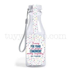 Botella reutilizable, llena de golosinas, personalizable, modelo Colors bote golosinas comunion colors vacia