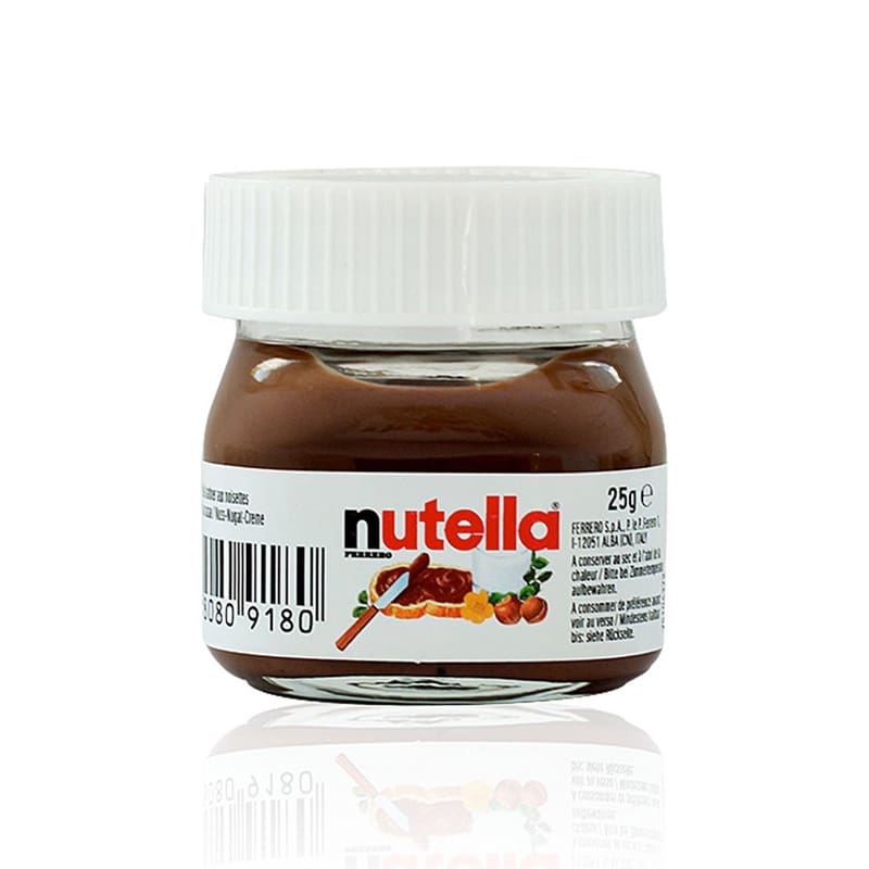 mini nutella 25gr con etiqueta personalizada en tu tienda online