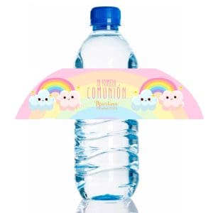 Etiqueta para personalizar botella de agua. Modelo Arcoiris