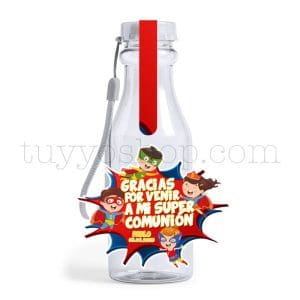 Botella reutilizable, llena de golosinas, personalizable, superhéroes botella golosinas comunion superheroes vacia