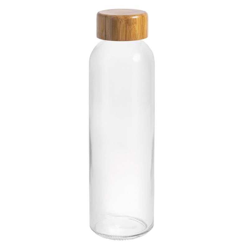 Botella ecológica H20. 500ml. Tapón de bambú botella h2o para bodas