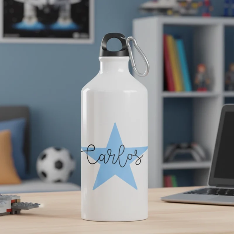 botella personalizada con estrella y nombre para comunión v2