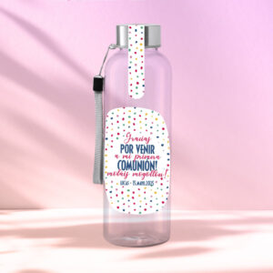 botella reutilizable, rellena de chuches a elegir, personalizable