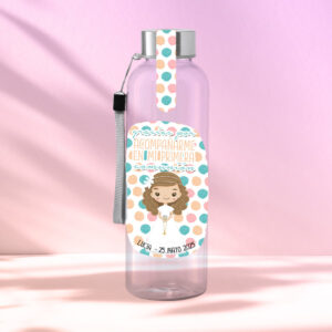 botella reutilizable, rellena de chuches a elegir, personalizable