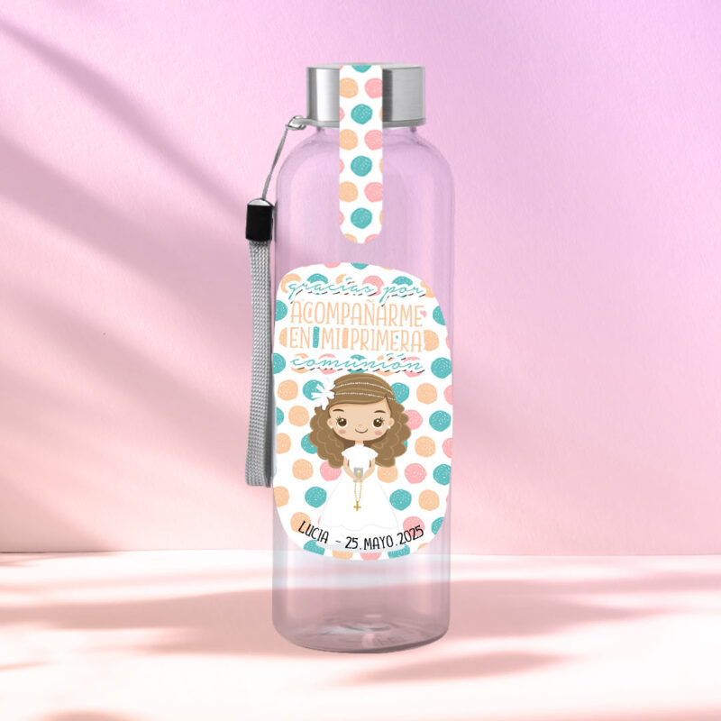 Botella con golosinas personalizable modelo Manuela