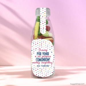 Botella reutilizable, llena de golosinas, personalizable, modelo Colors botella reutilizable rellena de chuches a elegir personalizable colors brillo