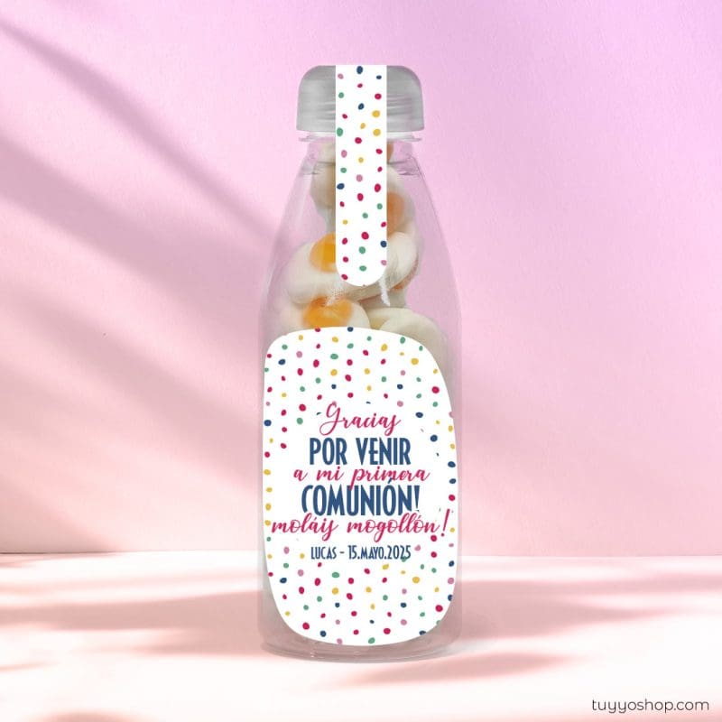Botella reutilizable, llena de golosinas, personalizable, modelo Colors botella reutilizable rellena de chuches a elegir personalizable colors huevos scaled