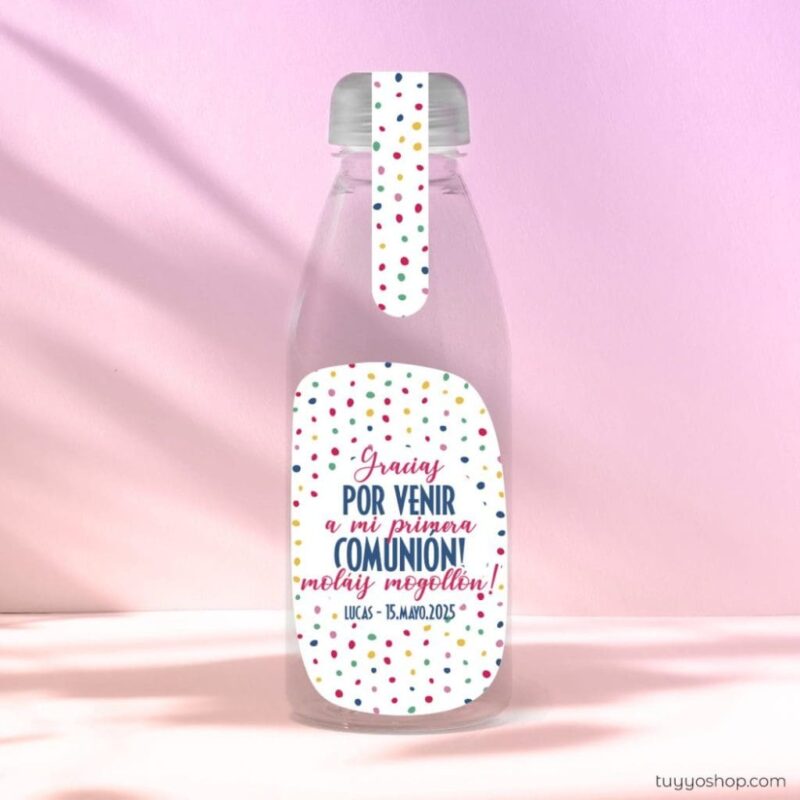 Botella reutilizable, llena de golosinas, personalizable, modelo Colors - Imagen 2