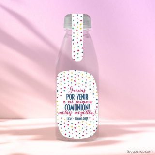 Botella reutilizable, llena de golosinas, personalizable, modelo Colors