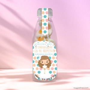Botella reutilizable, llena de golosinas, personalizable, modelo Manuela botella reutilizable rellena de chuches a elegir personalizable manuela huevo
