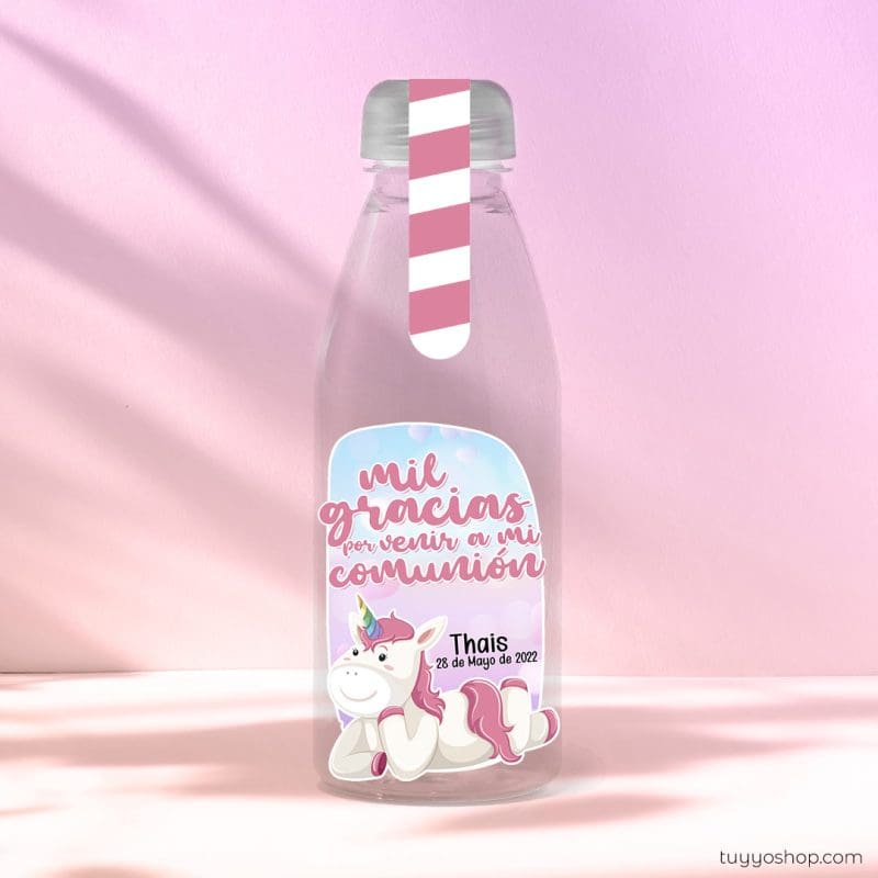 Botella reutilizable, llena de golosinas, personalizable, unicornio botella reutilizable rellena de chuches a elegir personalizable unicornio vacia scaled