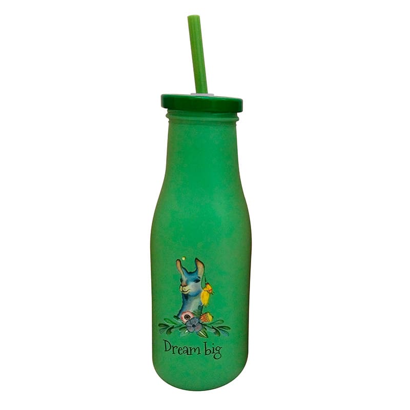 Botella multiusos con pajita. Modelo Llama. Detalles tuyyoshop