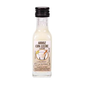 Licor en botellita de cristal. Sabor Arroz con leche. La Rivera. 20ml.