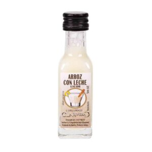 Licor en botellita de cristal. Sabor Arroz con leche. La Rivera. 20ml.