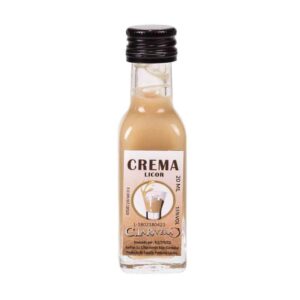 Licor en botellita de cristal. Sabor Crema. La Rivera. 20ml.