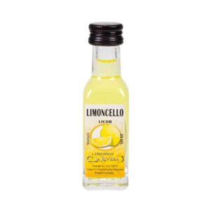 Licor en botellita de cristal. Sabor Limoncello. La Rivera. 20ml.