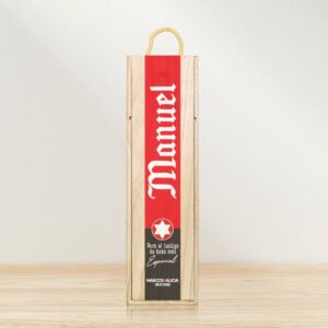 Caja de madera para testigo, estrella. Cerveza personalizada opcional caja cerveza estrella para testigo de boda solo