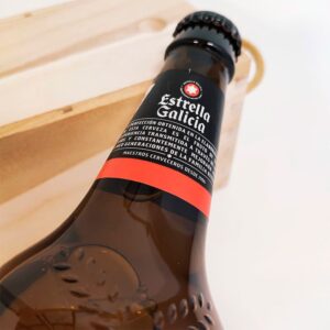 Caja de madera para testigo, estrella. Cerveza personalizada opcional